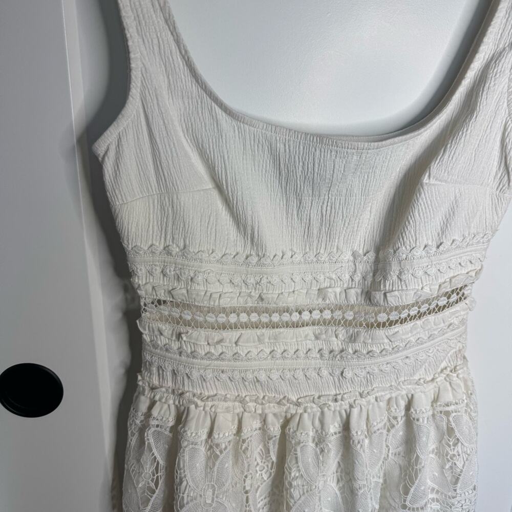 Anthropologie Vineet Bahl Scoop Neck Lace White Tank Midi Dress Size XS - Picture 4 of 7